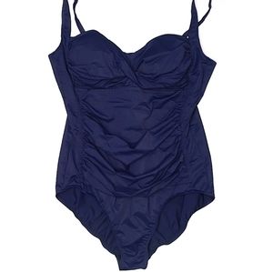 Croft & Barrow Navy Purple One Piece Swimsuit